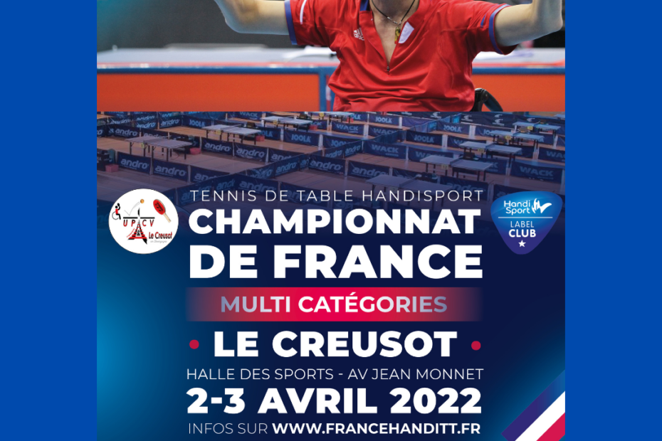 Photo affiche championnat de france tennis de table handisport